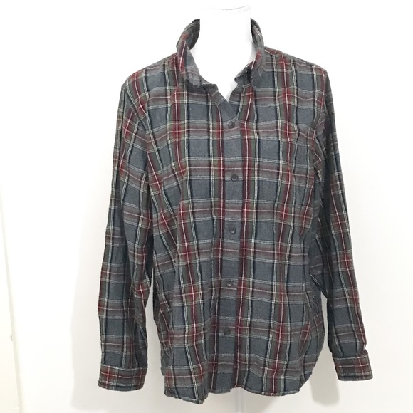 L.L. Bean Tops - LL Bean Scotch Plaid Flannel Button Front Shirt